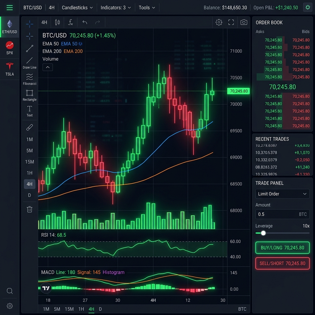 Professional trading chart